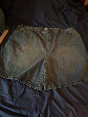 Lot of two Liberty Blues Men's Side-Elastic Denim Shorts Size 56 Big